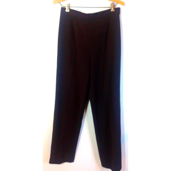 Rafaella Women Sz 8 Dark Brown Work Pants Stretch Flat Front Business Office - Picture 1 of 6